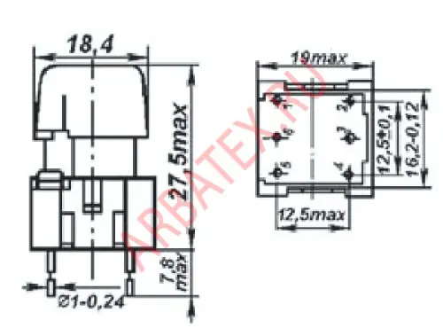 ПКБ1-2 переключатель красный фото 3 ПКБ1-2 переключатель красный фото 3
