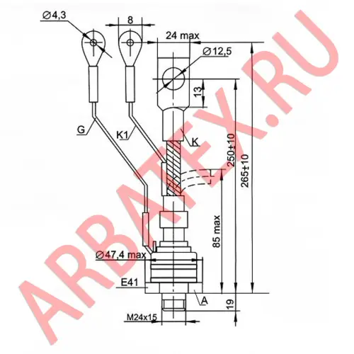 ТБ271-250-12-А2К3К4 тиристор фото 3