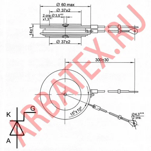Т243-800-12 4K2 тиристор фото 2